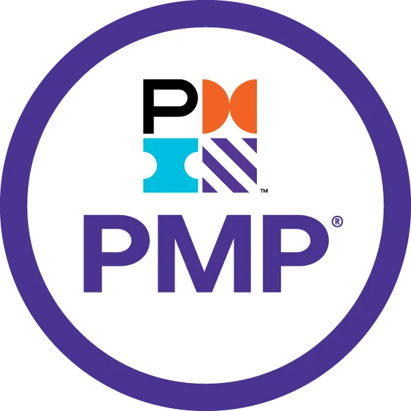 PMI Project Management Professional Certifieringsbadge uppnått efter deltagande på PMI PMP Kurs