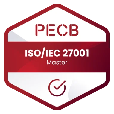 ISO 27001 Lead Implementer sertifiseringsbadge oppnådd etter deltakelse på ISO 27001 Lead Implementer Kurs