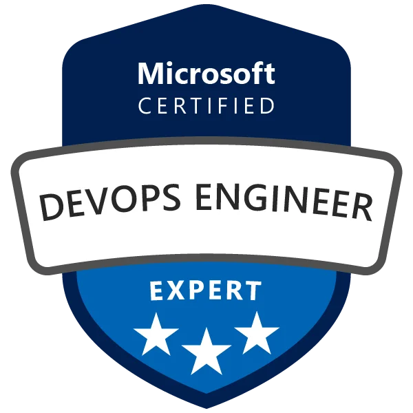 Certified Microsoft Azure DevOps Engineer badge achieved after attending the AZ 400 Azure DevOps Engineer Certification Course